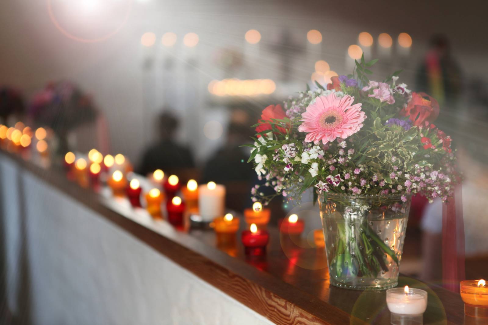 bougies et fleurs 